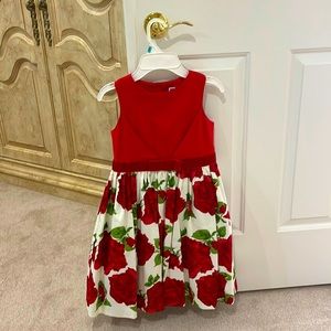 Red floral dress, size 7 from Janie and jack